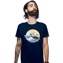 Load image into Gallery viewer, Daily_Deal_Shirts Fitted Shirts, Mens / Small / Navy The Great Wave of the Ringwraiths