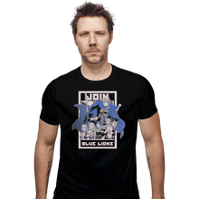 Load image into Gallery viewer, Shirts Fitted Shirts, Mens / Small / Black Join Blue Lions