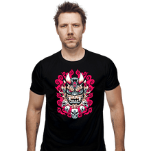 Load image into Gallery viewer, Shirts Fitted Shirts, Mens / Small / Black Oni Mask