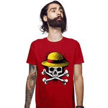 Load image into Gallery viewer, Secret_Shirts Fitted Shirts, Mens / Small / Red Skeleton Mugiwara
