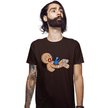 Load image into Gallery viewer, Shirts Fitted Shirts, Mens / Small / Dark Chocolate Alion Nom Nom