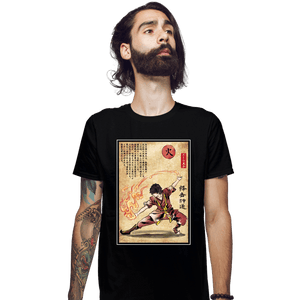 Daily_Deal_Shirts Fitted Shirts, Mens / Small / Black Fire Nation Master Woodblock