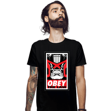 Load image into Gallery viewer, Daily_Deal_Shirts Fitted Shirts, Mens / Small / Black Obey The Law