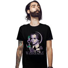 Load image into Gallery viewer, Shirts Fitted Shirts, Mens / Small / Black Wednesday Addams