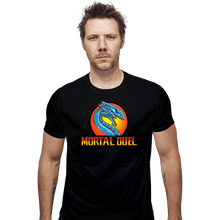 Load image into Gallery viewer, Daily_Deal_Shirts Fitted Shirts, Mens / Small / Black Mortal Duel