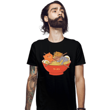 Load image into Gallery viewer, Shirts Fitted Shirts, Mens / Small / Black Ramen Cats
