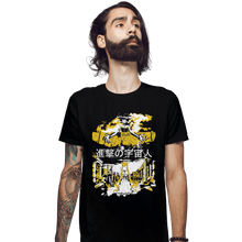 Load image into Gallery viewer, Shirts Fitted Shirts, Mens / Small / Black Attack on Moon