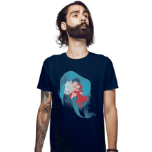 Load image into Gallery viewer, Shirts Fitted Shirts, Mens / Small / Navy Mermaid Kiss
