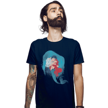 Load image into Gallery viewer, Shirts Fitted Shirts, Mens / Small / Navy Mermaid Kiss