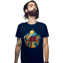 Load image into Gallery viewer, Daily_Deal_Shirts Fitted Shirts, Mens / Small / Navy Galactic Autumn