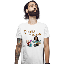 Load image into Gallery viewer, Daily_Deal_Shirts Fitted Shirts, Mens / Small / White Picard And Worf