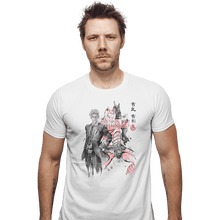 Load image into Gallery viewer, Shirts Fitted Shirts, Mens / Small / White Killer Queen Sumi-e