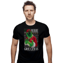 Load image into Gallery viewer, Daily_Deal_Shirts Fitted Shirts, Mens / Small / Black Merry Grouchmas Ugly Sweater