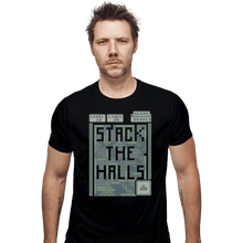 Load image into Gallery viewer, Shirts Fitted Shirts, Mens / Small / Black Stack The Halls