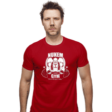 Load image into Gallery viewer, Shirts Fitted Shirts, Mens / Small / Red Nukem Gym
