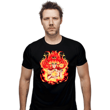 Load image into Gallery viewer, Daily_Deal_Shirts Fitted Shirts, Mens / Small / Black Peach Fire