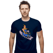 Load image into Gallery viewer, Daily_Deal_Shirts Fitted Shirts, Mens / Small / Navy Emperor's New Roller Coaster