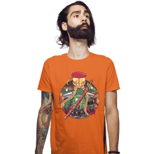 Load image into Gallery viewer, Daily_Deal_Shirts Fitted Shirts, Mens / Small / Orange Autumn Fighter
