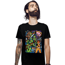 Load image into Gallery viewer, Daily_Deal_Shirts Fitted Shirts, Mens / Small / Black TMNT Pilgrim
