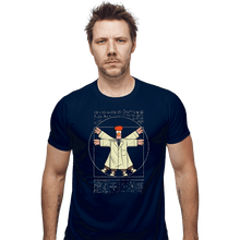 Load image into Gallery viewer, Daily_Deal_Shirts Fitted Shirts, Mens / Small / Navy Vitruvian Puppet