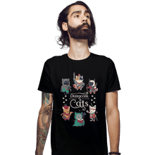 Load image into Gallery viewer, Shirts Fitted Shirts, Mens / Small / Black Dungeons & Cats 2nd Edition