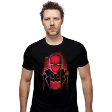 Load image into Gallery viewer, Daily_Deal_Shirts Fitted Shirts, Mens / Small / Black Glitch Red Hood