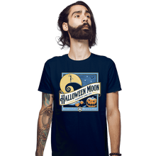 Load image into Gallery viewer, Shirts Fitted Shirts, Mens / Small / Navy Halloween Moon