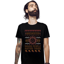 Load image into Gallery viewer, Shirts Fitted Shirts, Mens / Small / Black Supernaturally Ugly Sweater