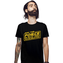 Load image into Gallery viewer, Daily_Deal_Shirts Fitted Shirts, Mens / Small / Black Mass Times Acceleration