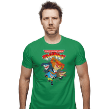 Load image into Gallery viewer, Shirts Fitted Shirts, Mens / Small / Irish Green Street Mutant Ninja Sharks