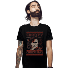 Load image into Gallery viewer, Daily_Deal_Shirts Fitted Shirts, Mens / Small / Black Groovy Christmas