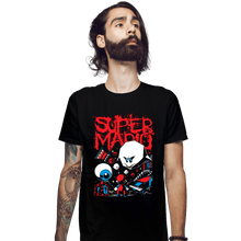 Load image into Gallery viewer, Daily_Deal_Shirts Fitted Shirts, Mens / Small / Black Haunted House