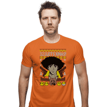 Load image into Gallery viewer, Shirts Fitted Shirts, Mens / Small / Orange Cowboy Xmas