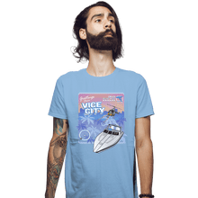 Load image into Gallery viewer, Shirts Fitted Shirts, Mens / Small / Powder Blue Greetings From Vice City