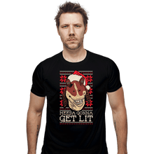 Load image into Gallery viewer, Daily_Deal_Shirts Fitted Shirts, Mens / Small / Black Lit Christmas
