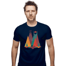 Load image into Gallery viewer, Shirts Fitted Shirts, Mens / Small / Navy Geometric Middle Earth