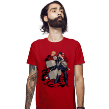 Load image into Gallery viewer, Shirts Fitted Shirts, Mens / Small / Red Cross Fire