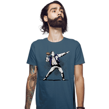 Load image into Gallery viewer, Daily_Deal_Shirts Fitted Shirts, Mens / Small / Indigo Blue Touchdown