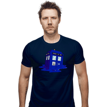 Load image into Gallery viewer, Daily_Deal_Shirts Fitted Shirts, Mens / Small / Navy Melting Tardis