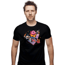 Load image into Gallery viewer, Daily_Deal_Shirts Fitted Shirts, Mens / Small / Black Pink Blob Game
