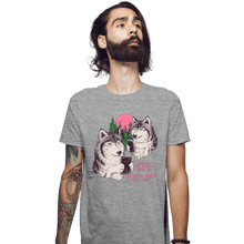 Load image into Gallery viewer, Daily_Deal_Shirts Fitted Shirts, Mens / Small / Sports Grey Two Wolves On Their Phones
