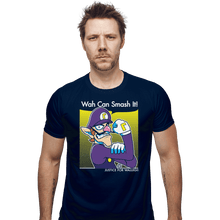 Load image into Gallery viewer, Shirts Fitted Shirts, Mens / Small / Navy Wah Can Smash It!