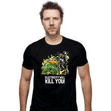 Load image into Gallery viewer, Daily_Deal_Shirts Fitted Shirts, Mens / Small / Black Electricity Will Kill You