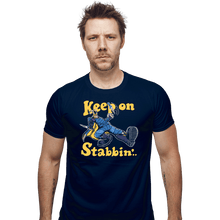 Load image into Gallery viewer, Shirts Fitted Shirts, Mens / Small / Navy Keep On Stabbin'