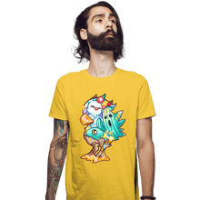 Load image into Gallery viewer, Shirts Fitted Shirts, Mens / Small / Daisy Magical Silhouettes - Chocobo