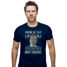 Load image into Gallery viewer, Shirts Fitted Shirts, Mens / Small / Navy Yippee Ki Christmas
