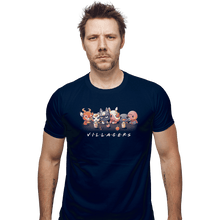 Load image into Gallery viewer, Shirts Fitted Shirts, Mens / Small / Navy Animal Crossing Friends