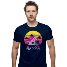 Load image into Gallery viewer, Shirts Fitted Shirts, Mens / Small / Navy Retro Kame House