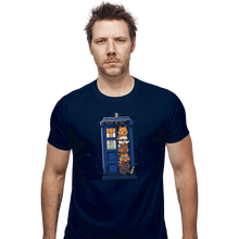 Load image into Gallery viewer, Daily_Deal_Shirts Fitted Shirts, Mens / Small / Navy Tardis Cats
