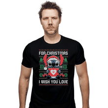 Load image into Gallery viewer, Shirts Fitted Shirts, Mens / Small / Black Christmas Love